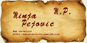 Minja Pejović vizit kartica